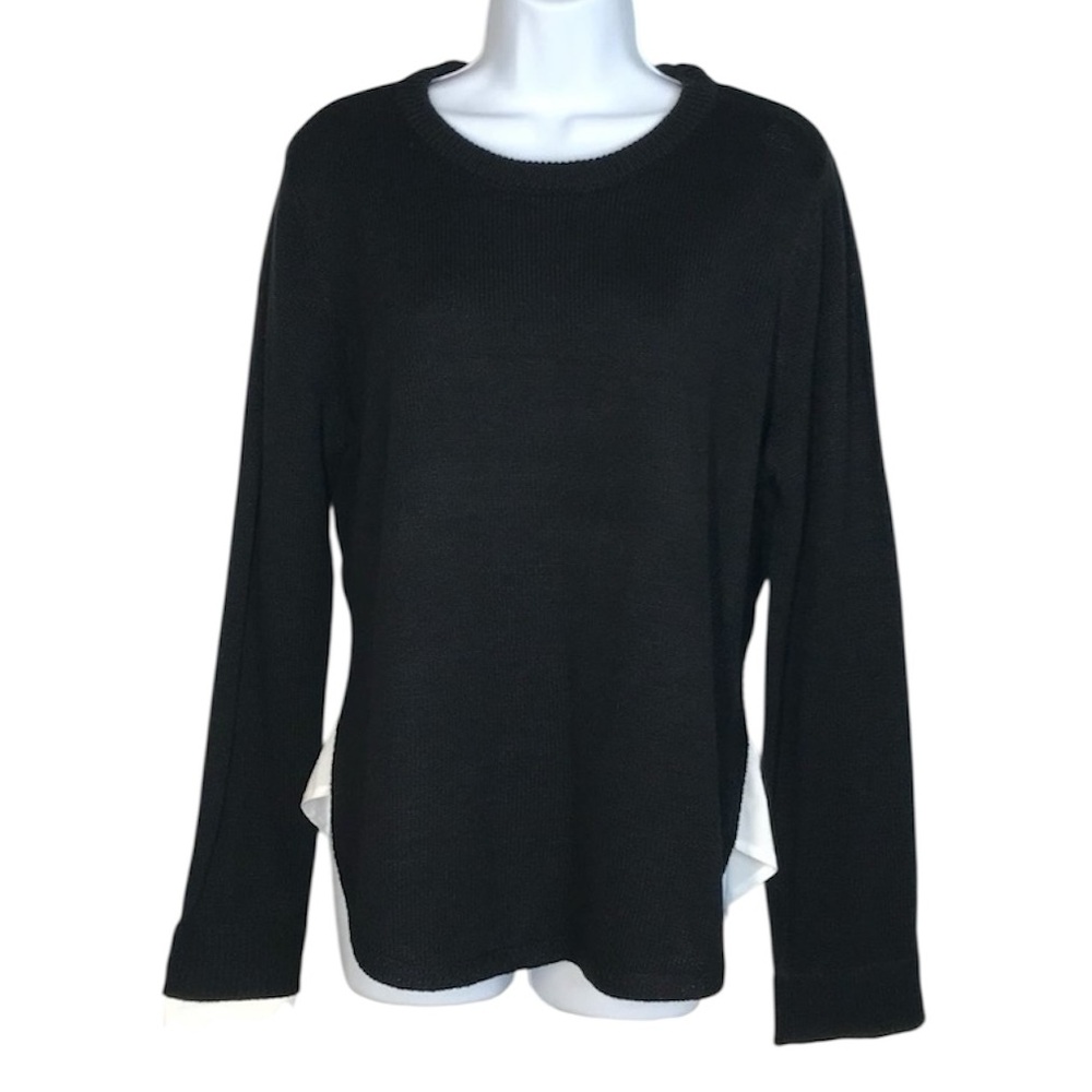 Olivia Sky L/S Sweater w/ Blouse Backside | Black and White